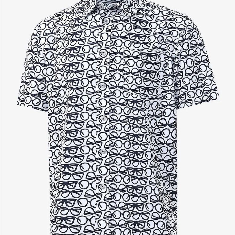 NWT Funky Glasses Maelreg Men’s 3XL Short Sleeve Button Up Shirt